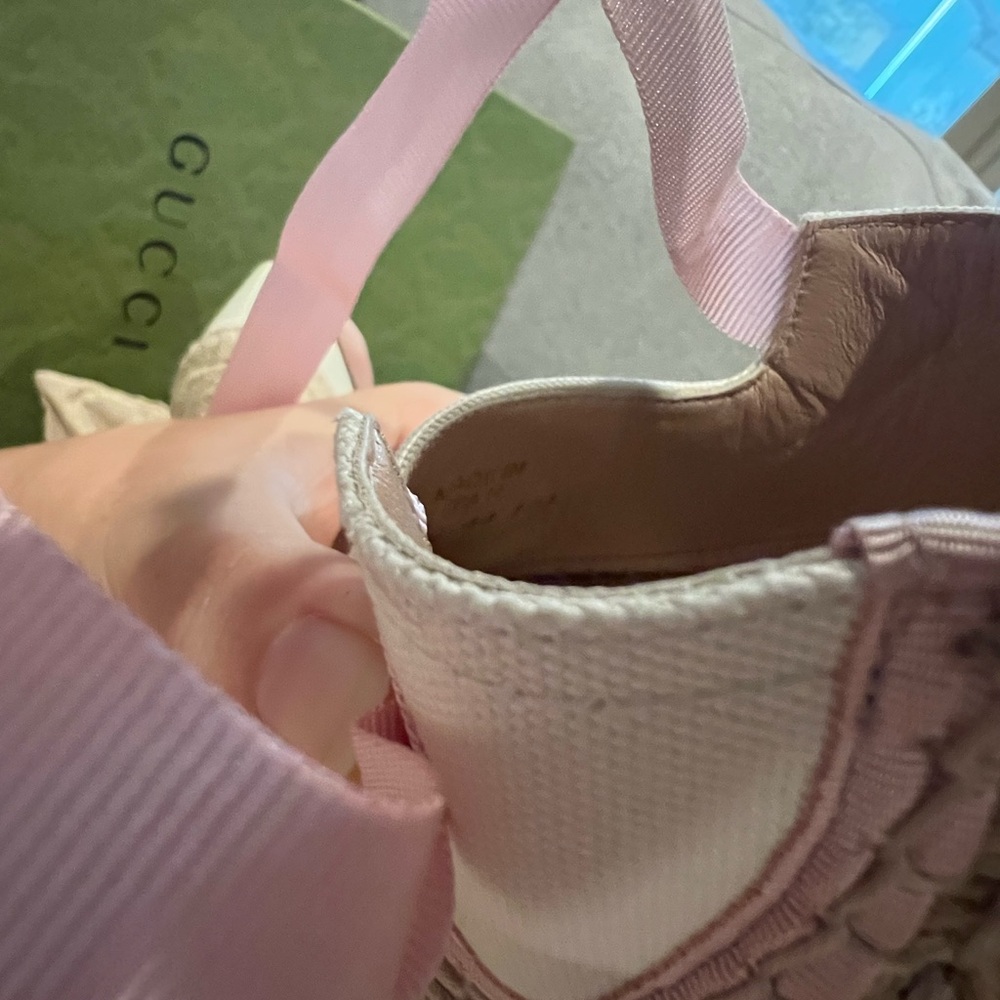 NEW Gucci GG Judie Lace Up Ballerina Espadrille Wedges - Picture 13 of 16